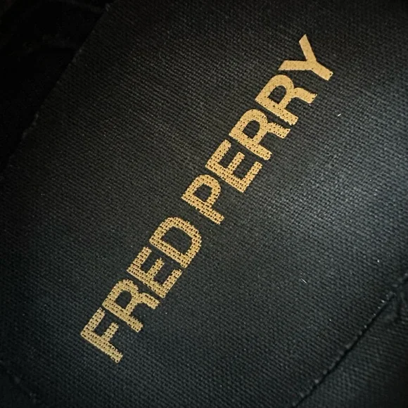 Fred Perry Black Embroidered Logo Lace-Up Rubber Sole Sneakers Size US 10 - Picture 4 of 13